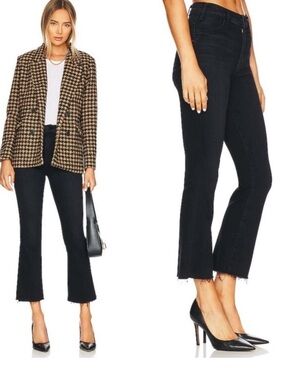 MOTHER The Hustler Ankle Fray Jeans in Encounters at Night Size 26 Black